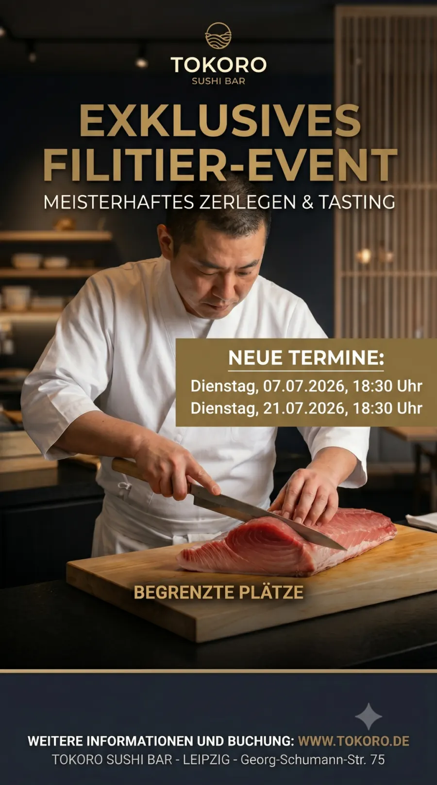 Exklusives Filitier-Event – Dienstag, 06.10.2026, 18:45 Uhr und Dienstag, 20.10.2026, 18:45 Uhr – Tokoro Sushi Bar Leipzig