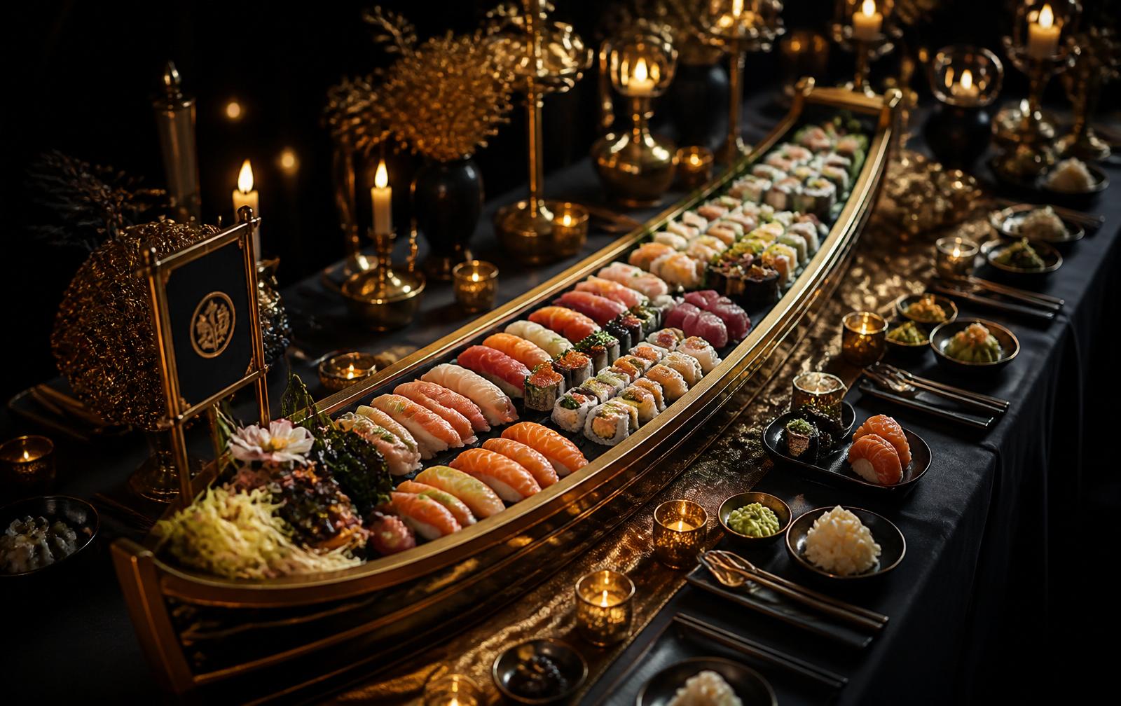 Premium Sushi Catering Leipzig – XL Sushi-Boot für Firmen- und Privatfeiern