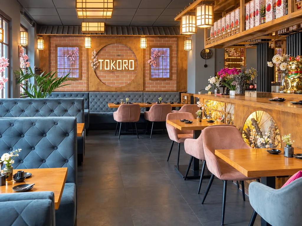 Hauptbereich mit Sushi-Counter im Tokoro Sushi Restaurant Leipzig
