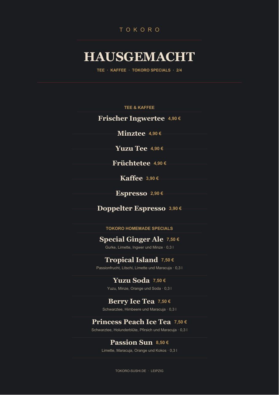 Speisekarte Tokoro Sushi Leipzig – Seite 15 von 19
